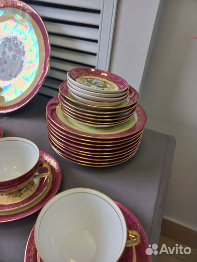 Чайный сервиз Гейша Фарфор BES ГДР Роспись Позолот