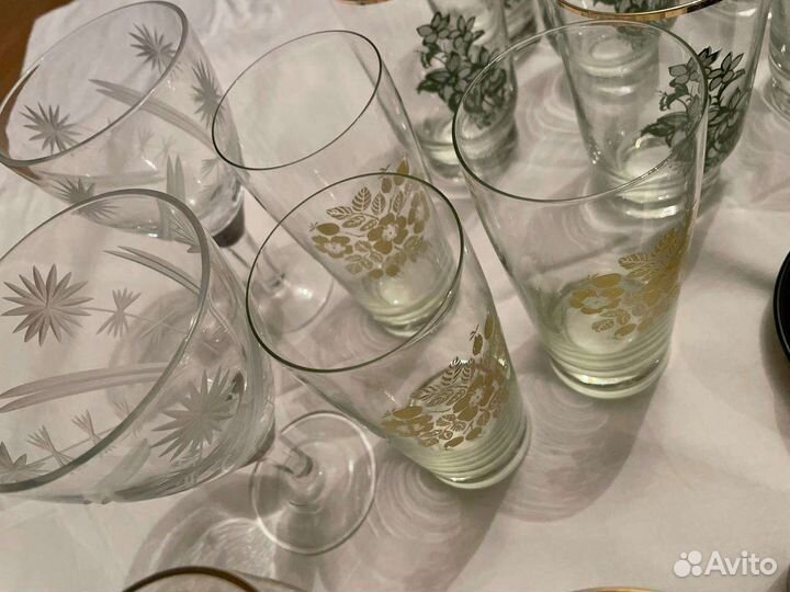 Стаканы рюмки бокалы Стекло Хрусталь СССР