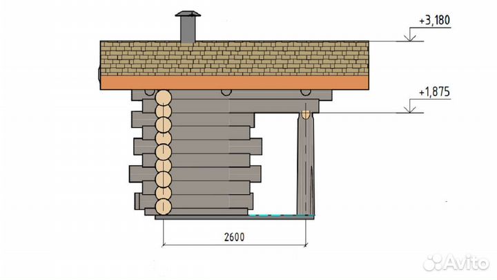 Беседка с мангалом 3 на 3 из сосны kelo