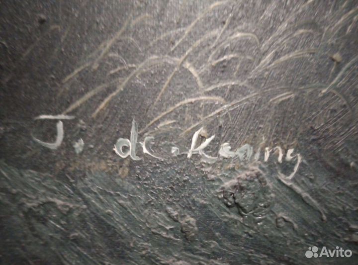 Старенькая картина пейзаж. Франция