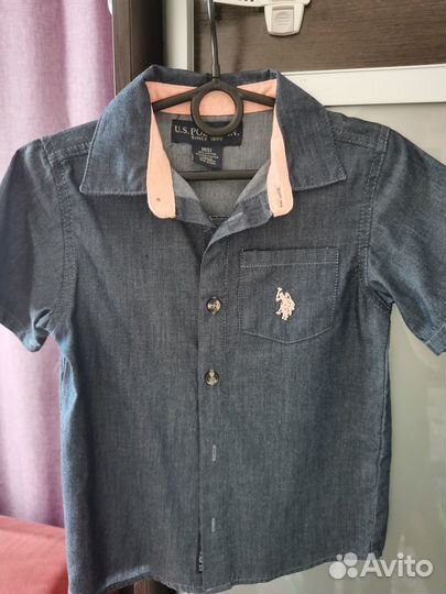 Рубашка us polo для мальчика 5 лет