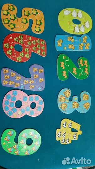 Азбука и цифры, фигуры (дерево, магнитные)