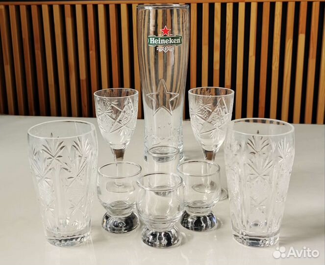 Набор рюмок коньяка стаканов пивной бокал