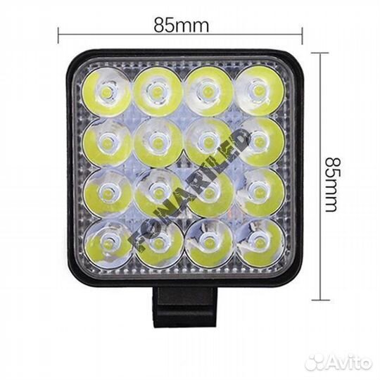 Светодиодная фара FR16MS-48W flood стробоскоп