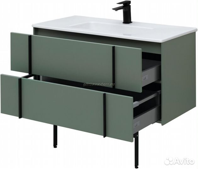 Allen Brau Reality 1.32007.CGM Тумба с раковиной, олива матовая