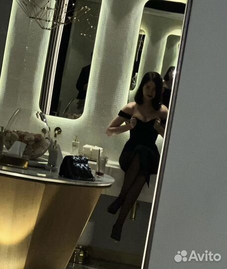 Сумка Zara черная с цепочкой