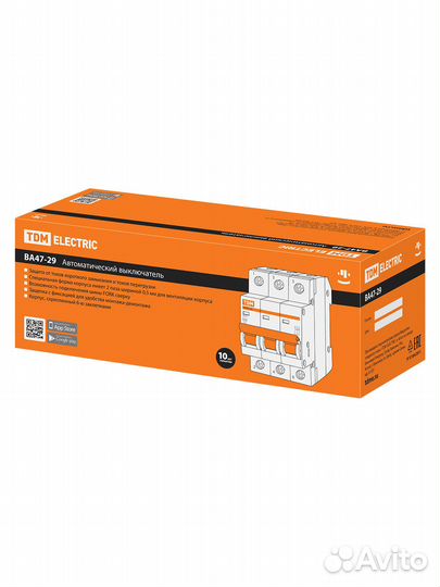 Авт. выкл.ва47-29 3Р 25А 4,5кА х-ка С TDM