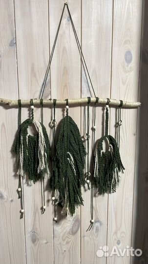 Панно большое с перьями (макраме)