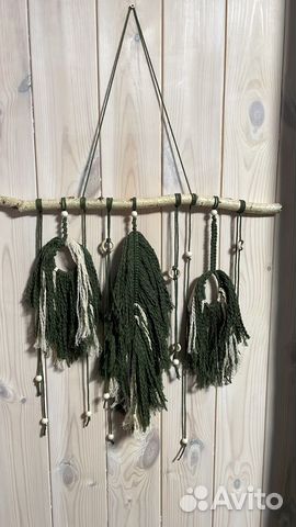 Панно большое с перьями (макраме)