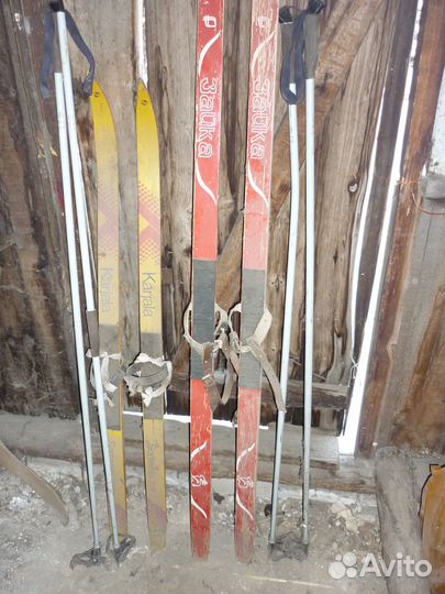 Лыжи детские деревянные раритетные