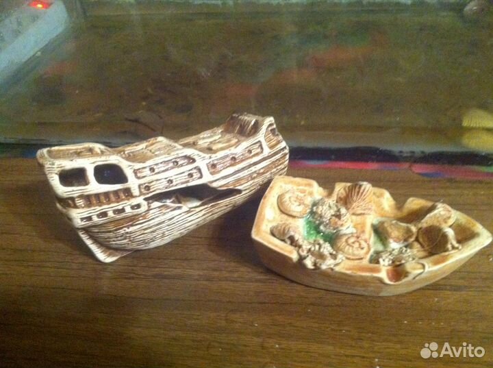 Грунт для аквариума большая ракушка и декор