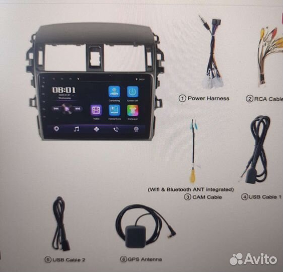 Штатная автомагнитола, Toyota, Andndroid 2din, 9 