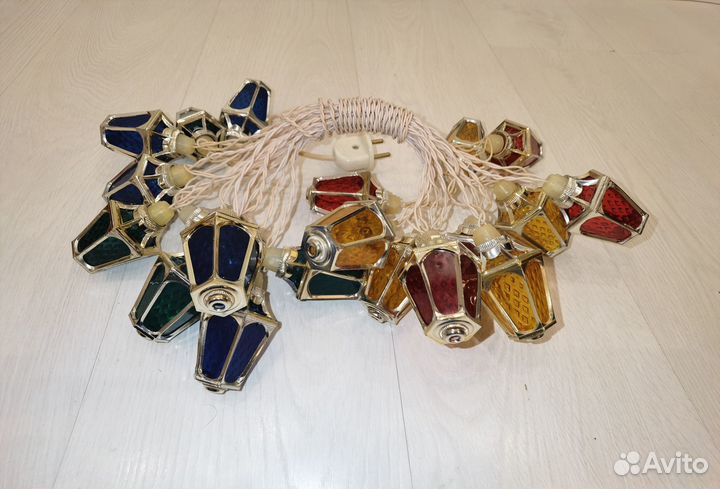 Советская новогодняя гирлянда Радуга Фонарики СССР