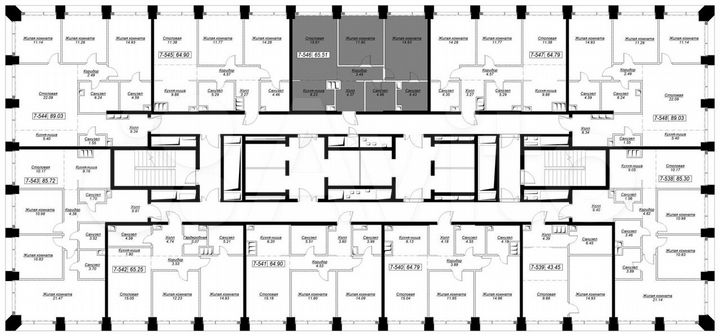 2-к. квартира, 65,5 м², 42/55 эт.