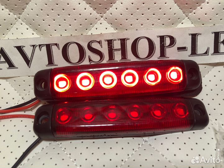 Фонарь габаритный красный LED 12/24V