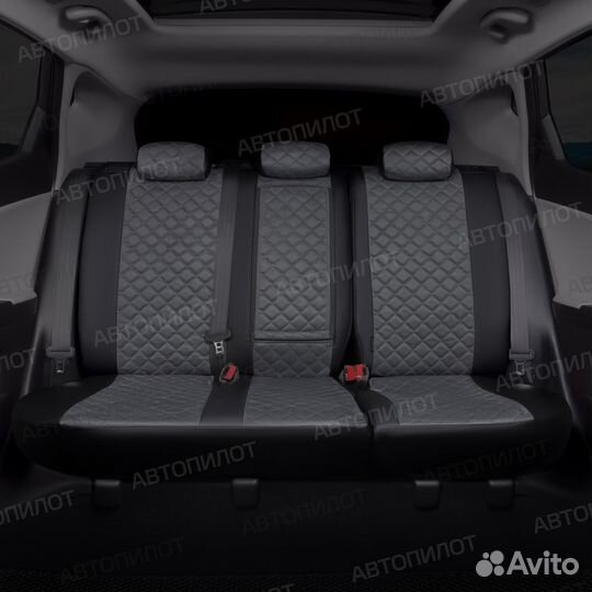 Chevrolet Lacetti Чехлы алькантара ромб чер+сер