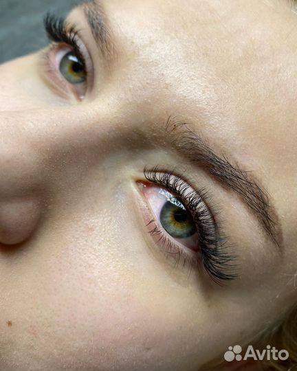 Наращивание ресниц, ламинирование, Д.У бровей