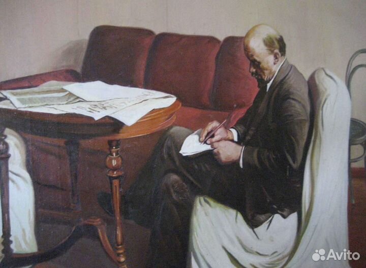 Ленин в Смольном. Картина. Холст. Масло