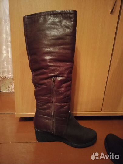 Сапоги натуральная кожа, натуральный мех, р 36