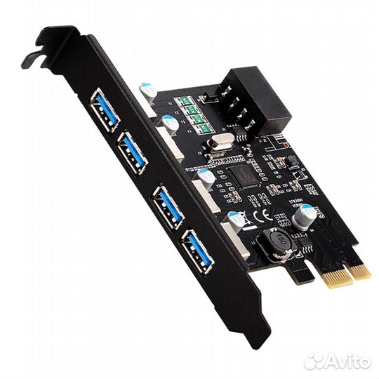 Контроллер PCI-Eх1 - 4xUSB3.0 (новый, черный)