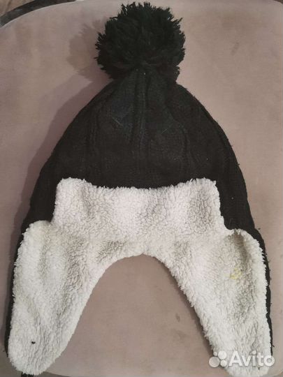 Вязанная шапка-ушанка +снуд Глория джинс