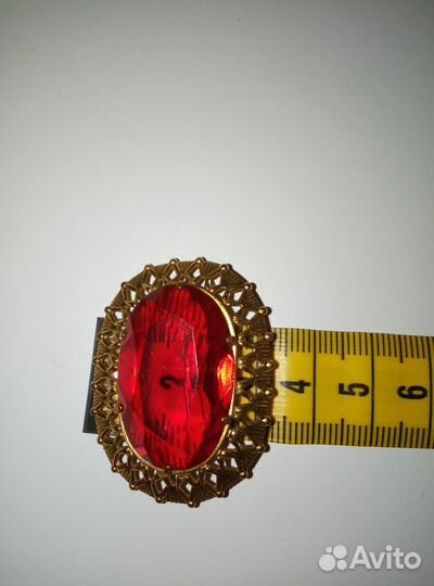 Брошь красный рубин СССР