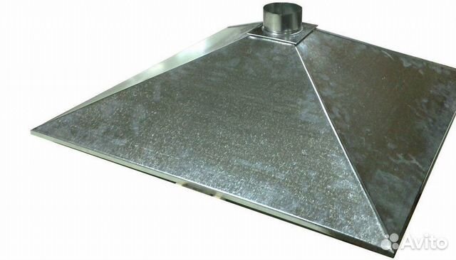 Зонт островной вытяжной из оцинкованной стали