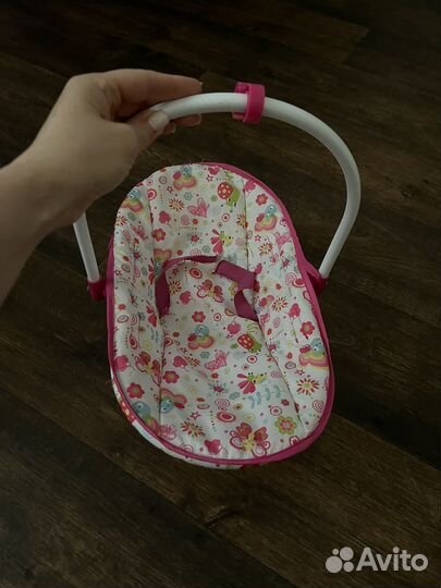Стул, кроватка, переноска 3 в 1 для пупса