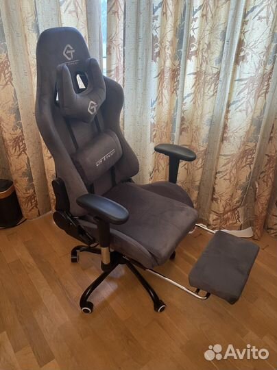 Компьютерное кресло chairman велюр серое