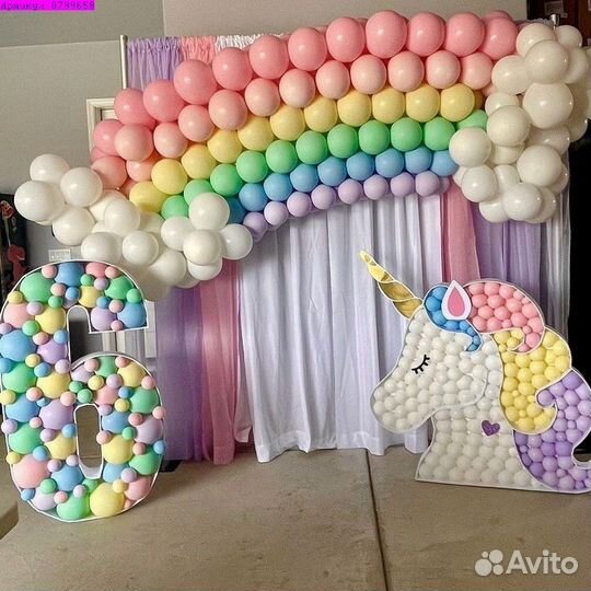 Цифра с шариками/Аэромозайка на День Рождение