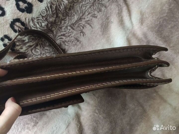 Мужской кожаный портфель-сумка