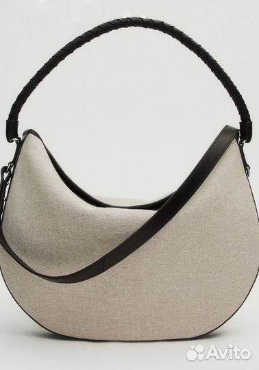 Massimo dutti сумка кожа лён новая