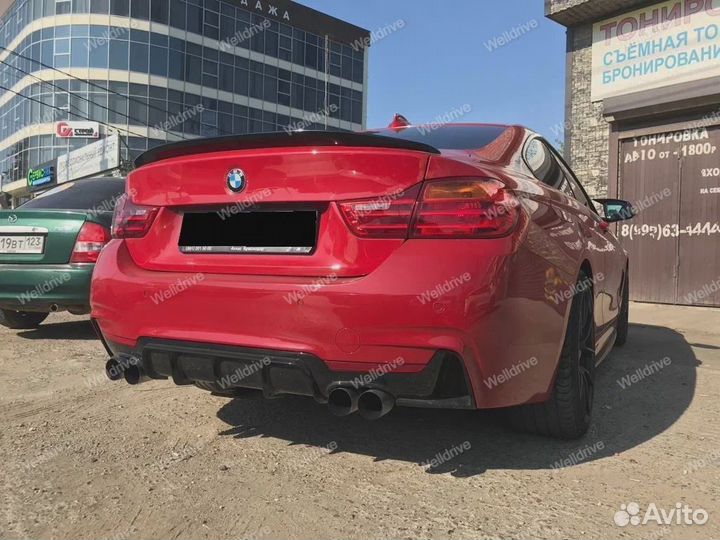 Задняя губа BMW 4 F32 F36 выхлоп 2+2 глянец