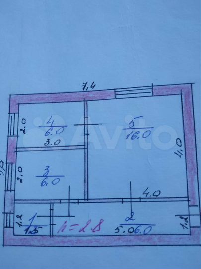 2-к. квартира, 35,8 м², 2/2 эт.