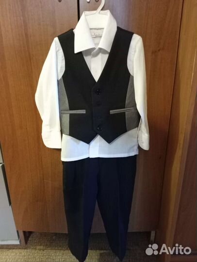 Костюм брючный детский. Жилет, рубашка, брюки
