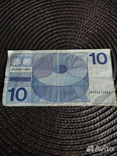 Банкнота 10 гульденов Нидерланды 1968г