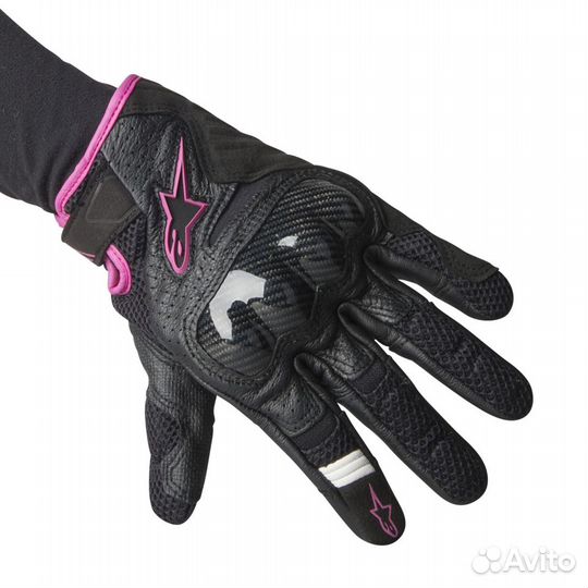 Handschuhe Alpinestars Stella SMX-1 Air Schwarz-Fuchsia Damen Schwarz, Rosa