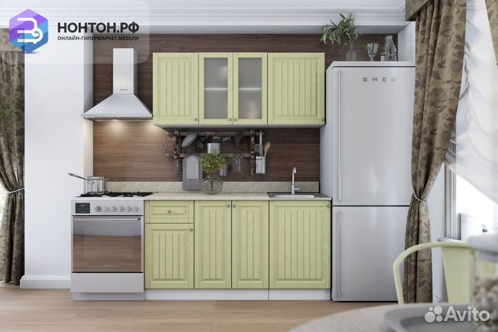 Кухня Хозяюшка 1.5 м фисташка