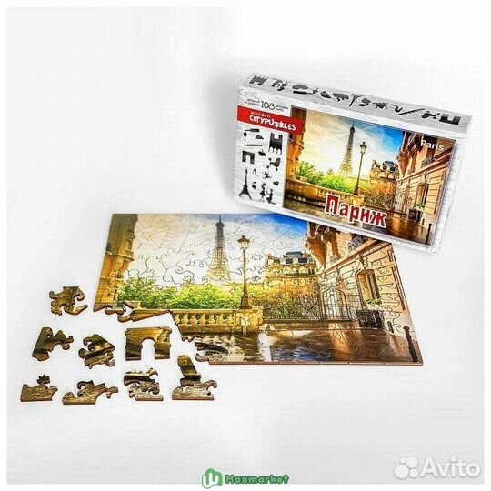 Ни Деревянный пазл Citypuzzles Париж