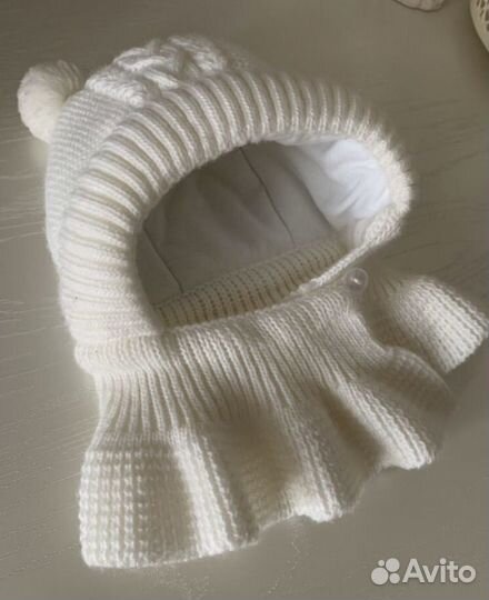 Шапка шлем для новорожденного зима