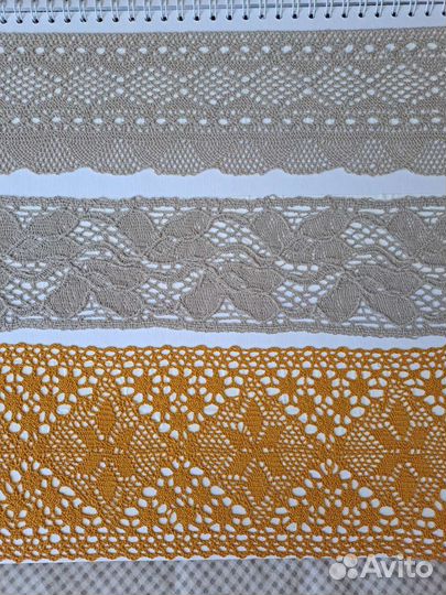 Кружево винтаж, хлопок, лен, цветное