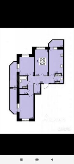 3-к. квартира, 84 м², 7/17 эт.