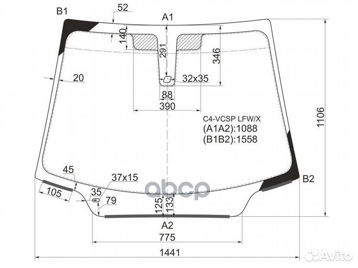 Стекло лобовое + дд citroen C4 3/5D 04-11 C4-VC