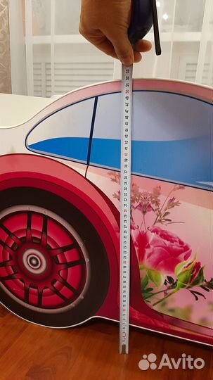 Детская кроватка- машинка с матрасом и бортиками