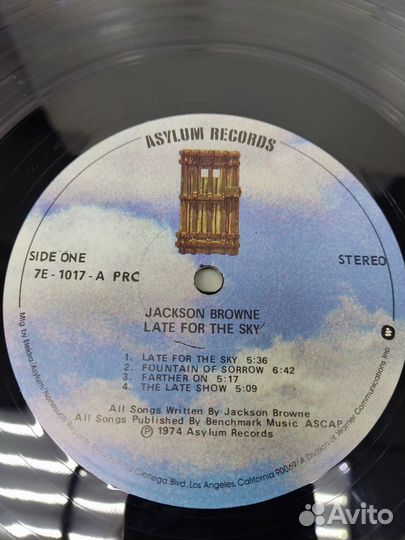 Jackson Browne - Late For The Sky LP 1974 USA NM