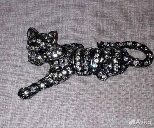 Кулон пантера стразы Swarovski