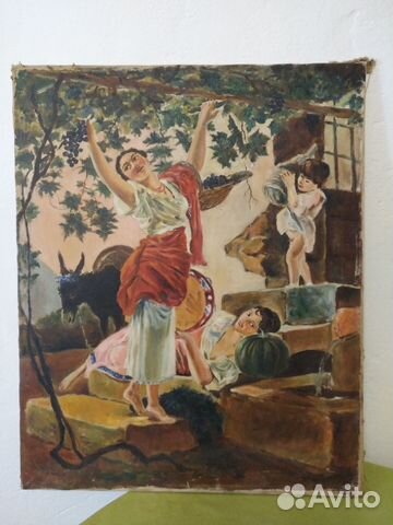 Картина К. Брюллова копия,написана учеником,19 век