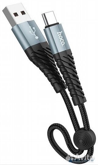 Hoco HC-10567 X38/ USB кабель Type-C/ 1m/ 2.4A/ Нейлон/ Black