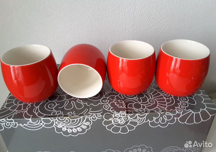 Алый чайный набор\сервиз в восточном стиле
