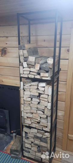 Дровница лофт, полочка для дров в баню